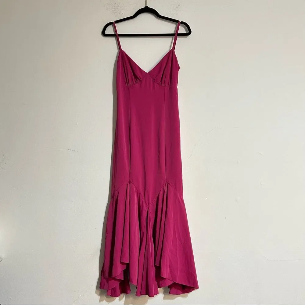 Abercrombie & Fitch Mermaid Slip Maxi Dress Fuchsia Size Small Petite